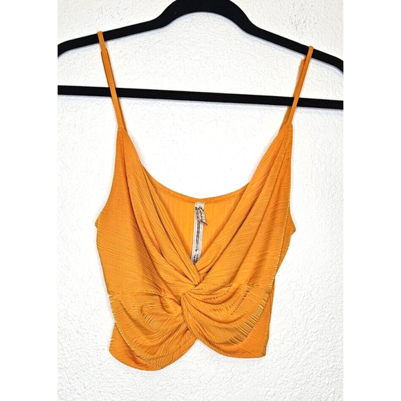 Free People Tops - Free People Intimately Womens Call It Crop Tank Top Medium Orange Twist Front